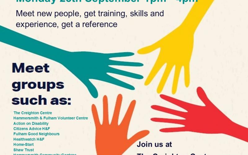 Volunteer Fair - The Creighton Centre - 25th September - 1pm to 4pm